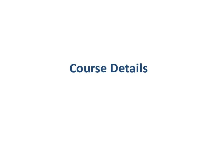 Course Details