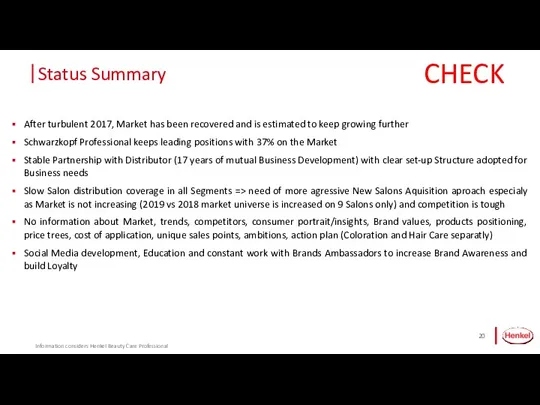 Status Summary Information considers Henkel Beauty Care Professional After turbulent 2017, Market has