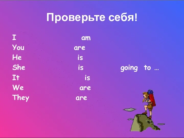 Проверьте себя! I am You are He is She is