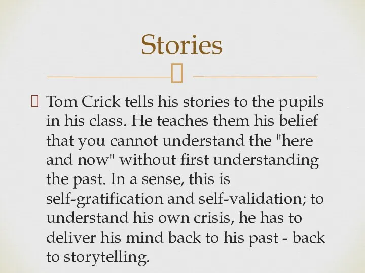 Tom Crick tells his stories to the pupils in his