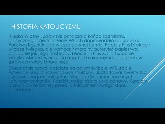 Klęska Wiosny Ludów nie oznaczała końca liberalizmu politycznego. Zjednoczenie Włoch