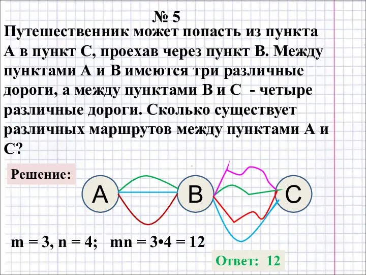 № 5 Путешественник может попасть из пункта А в пункт