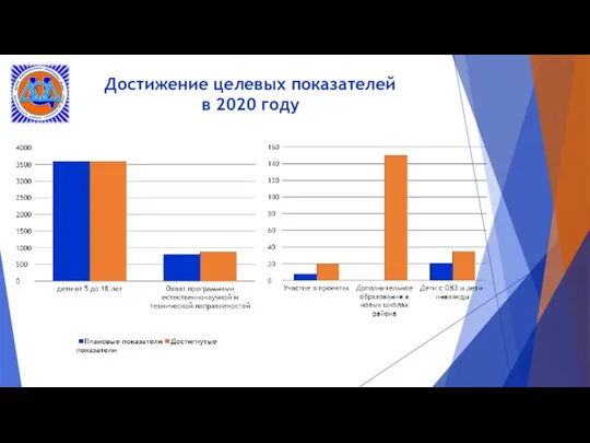 Достижение целевых показателей в 2020 году