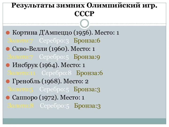 Результаты зимних Олимпийский игр. СССР Кортина Д’Ампеццо (1956). Место: 1