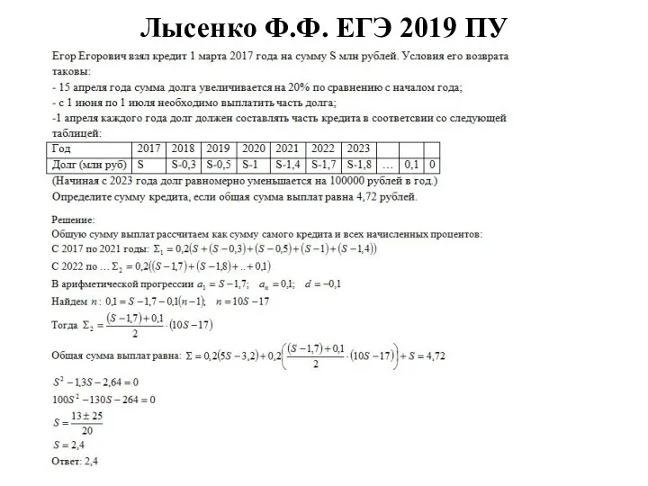 Лысенко Ф.Ф. ЕГЭ 2019 ПУ