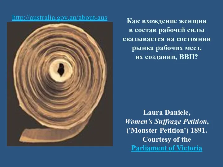 Laura Daniele, Women's Suffrage Petition, ('Monster Petition') 1891. Courtesy of the Parliament of