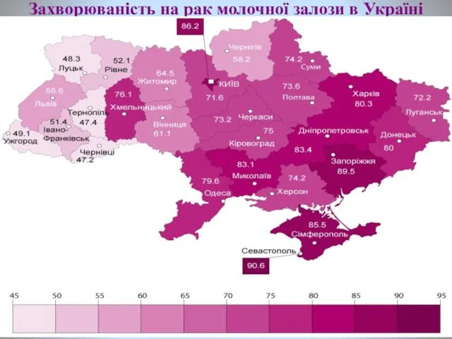 Захворюваність на рак молочної залози в Україні