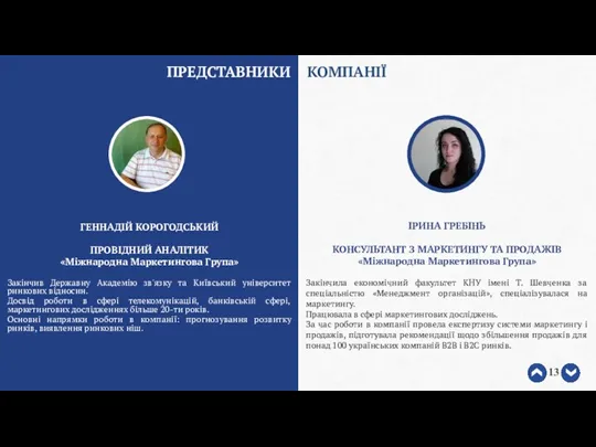 ГЕННАДІЙ КОРОГОДСЬКИЙ ПРОВІДНИЙ АНАЛІТИК «Міжнародна Маркетингова Група» Закінчив Державну Академію