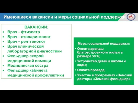 Меры социальной поддержки: Оплата аренды благоустроенного жилья в размере 50