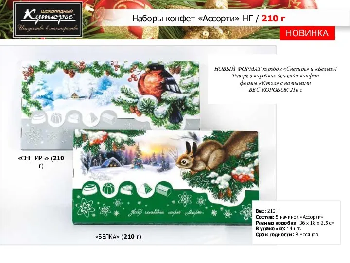 Наборы конфет «Ассорти» НГ / 210 г Вес: 210 г