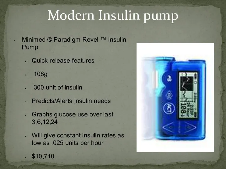 Modern Insulin pump Minimed ® Paradigm Revel ™ Insulin Pump