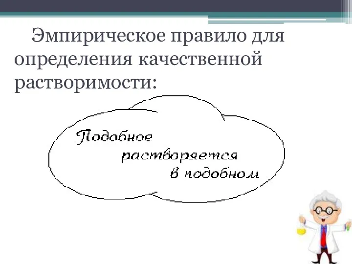 Эмпирическое правило для определения качественной растворимости: