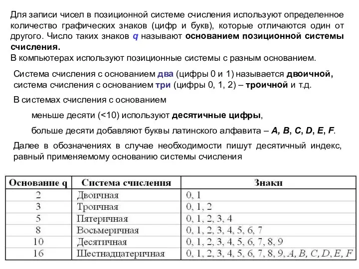 Система счисления с основанием два (цифры 0 и 1) называется