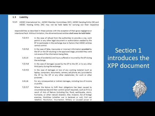 Section 1 introduces the XPP document