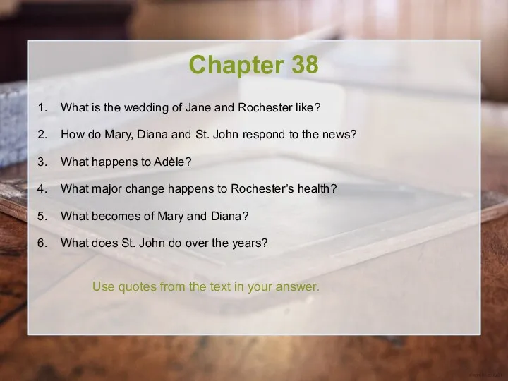 Chapter 38 What is the wedding of Jane and Rochester