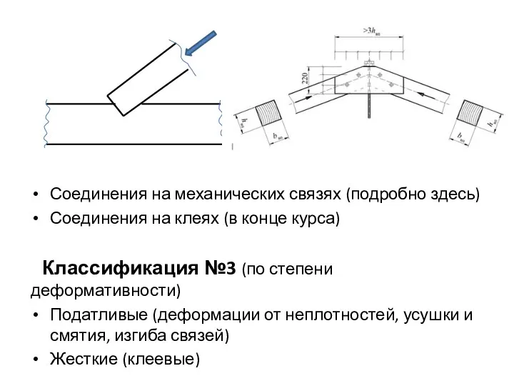 Соединения на механических связях (подробно здесь) Соединения на клеях (в конце курса) Классификация