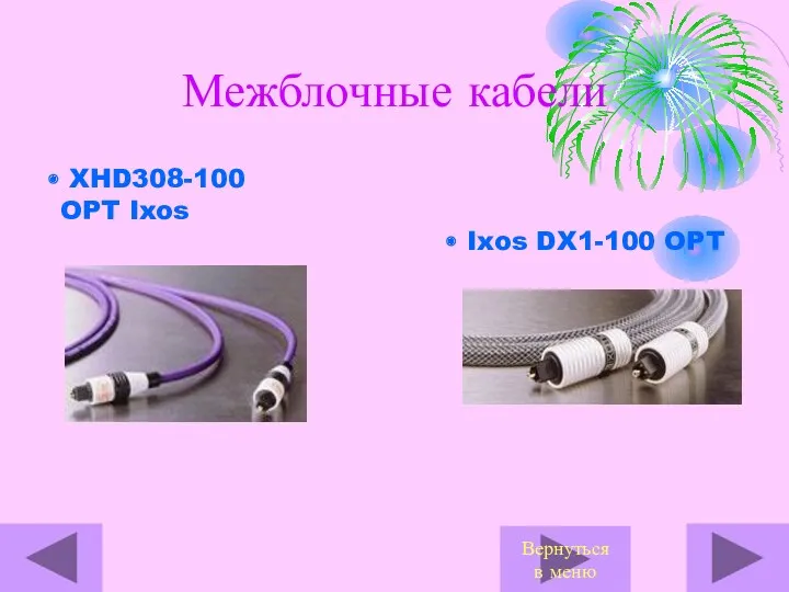 Межблочные кабели XHD308-100 OPT Ixos Ixos DX1-100 OPT Вернуться в меню