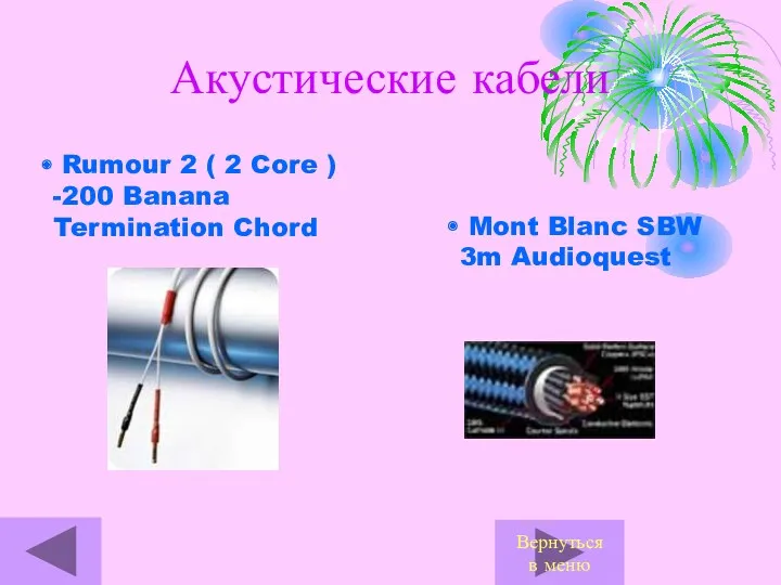 Акустические кабели Mont Blanc SBW 3m Audioquest Rumour 2 ( 2 Core )