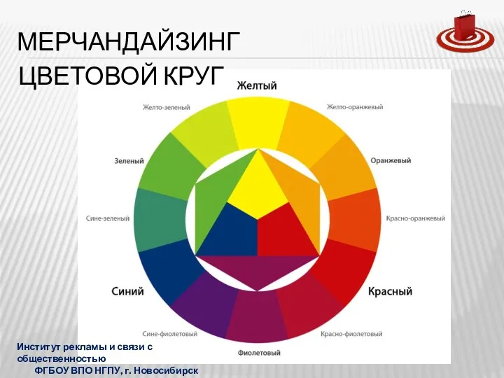 ЦВЕТОВОЙ КРУГ МЕРЧАНДАЙЗИНГ Институт рекламы и связи с общественностью ФГБОУ ВПО НГПУ, г. Новосибирск