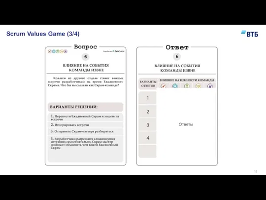 Ответы Scrum Values Game (3/4)