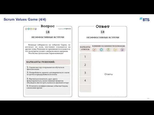 Scrum Values Game (4/4) Ответы