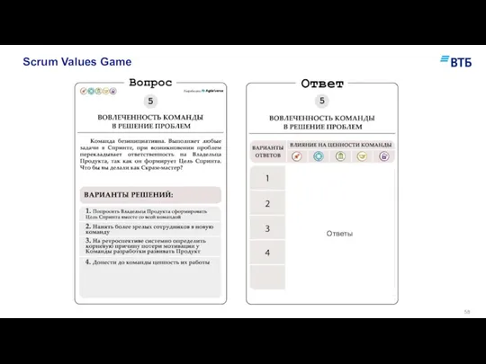 Scrum Values Game Ответы