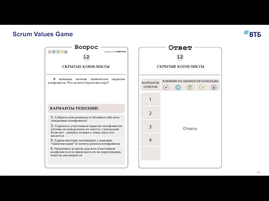 Scrum Values Game Ответы