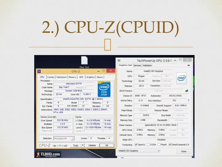 2.) CPU-Z(CPUID)