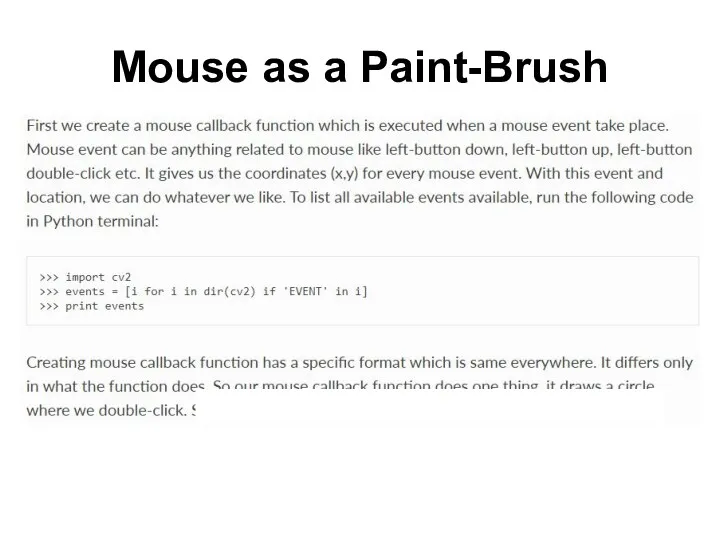 Mouse as a Paint-Brush
