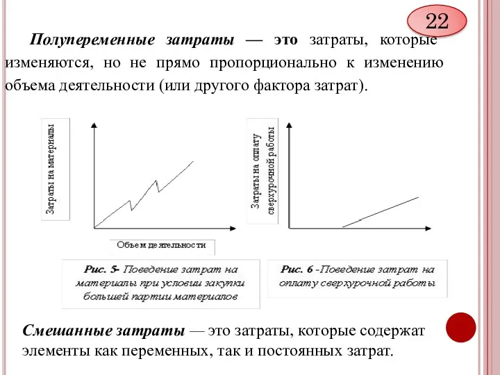 Полупеременные затраты — это затраты, которые изменяются, но не прямо