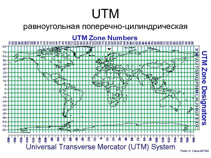 UTM равноугольная поперечно-цилиндрическая