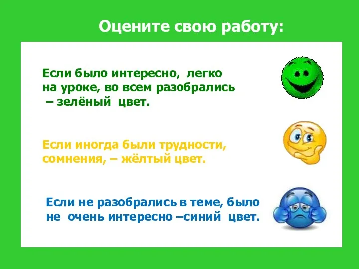 Если было интересно, легко на уроке, во всем разобрались –