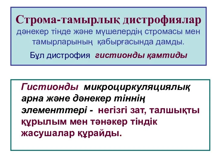 Строма-тамырлық дистрофиялар дәнекер тінде және мүшелердің стромасы мен тамырларының қабырғасында