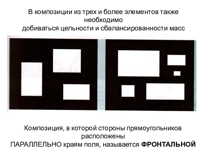 В композиции из трех и более элементов также необходимо добиваться