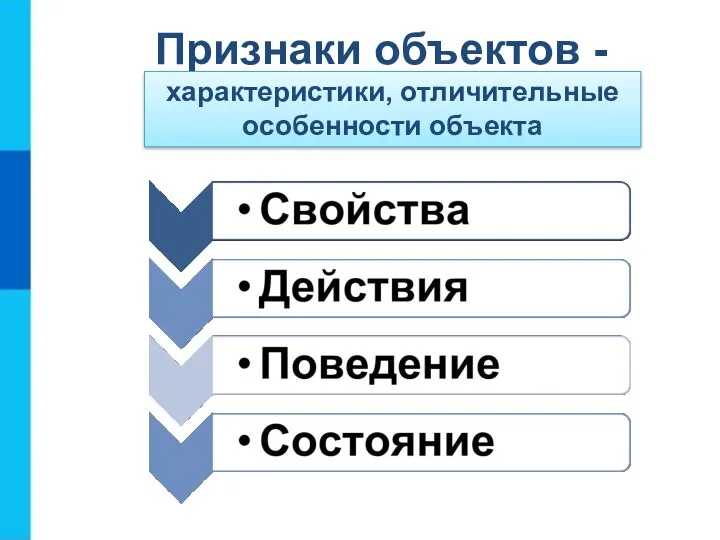 Признаки объектов - характеристики, отличительные особенности объекта