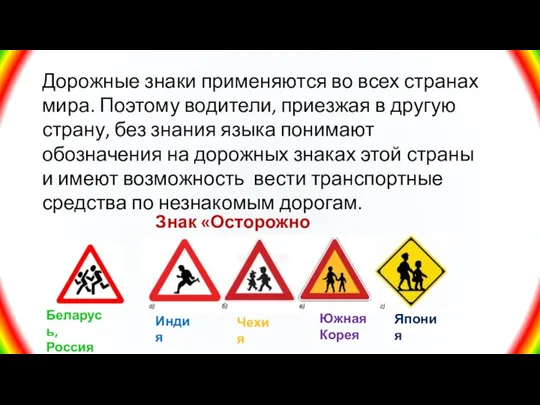 Дорожные знаки применяются во всех странах мира. Поэтому водители, приезжая