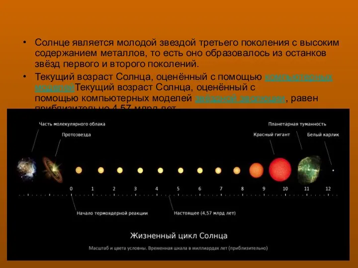 Солнце является молодой звездой третьего поколения с высоким содержанием металлов,