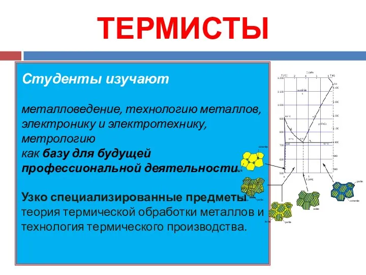 ТЕРМИСТЫ Студенты изучают металловедение, технологию металлов, электронику и электротехнику, метрологию