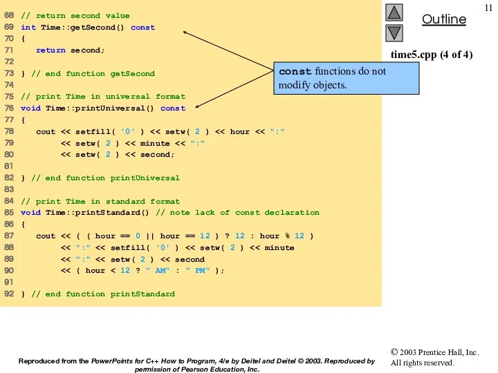 time5.cpp (4 of 4) 68 // return second value 69