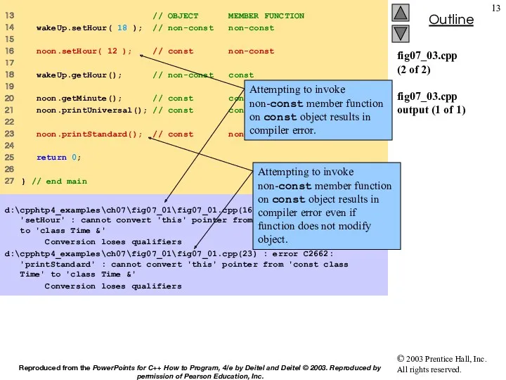 fig07_03.cpp (2 of 2) fig07_03.cpp output (1 of 1) 13