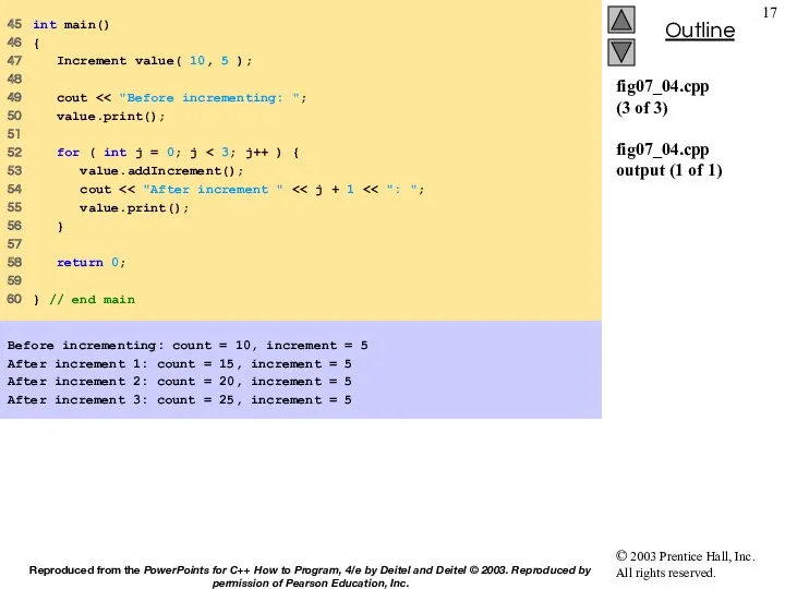 fig07_04.cpp (3 of 3) fig07_04.cpp output (1 of 1) 45