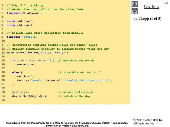 date1.cpp (1 of 3) 1 // Fig. 7.7: date1.cpp 2