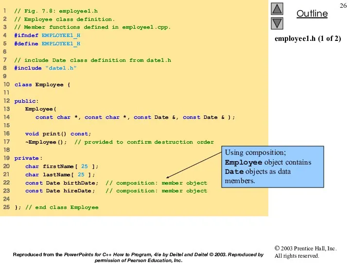 employee1.h (1 of 2) 1 // Fig. 7.8: employee1.h 2