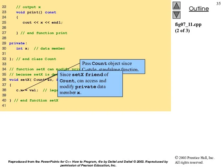 fig07_11.cpp (2 of 3) 22 // output x 23 void