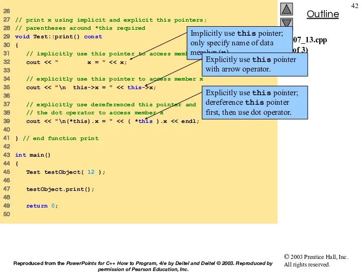 fig07_13.cpp (2 of 3) 26 27 // print x using