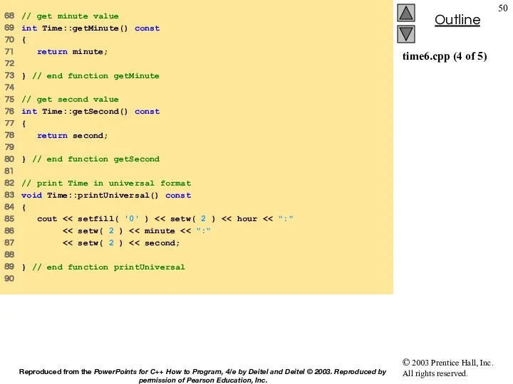 time6.cpp (4 of 5) 68 // get minute value 69