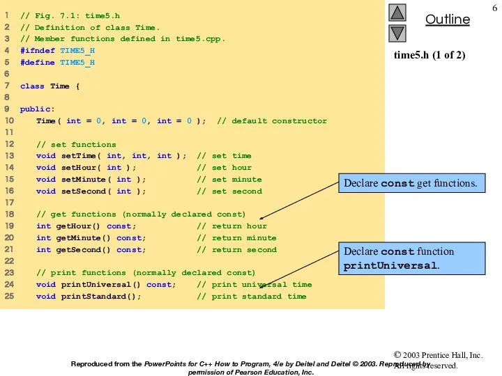 time5.h (1 of 2) 1 // Fig. 7.1: time5.h 2