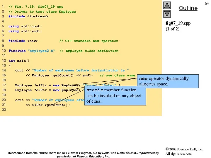 fig07_19.cpp (1 of 2) 1 // Fig. 7.19: fig07_19.cpp 2