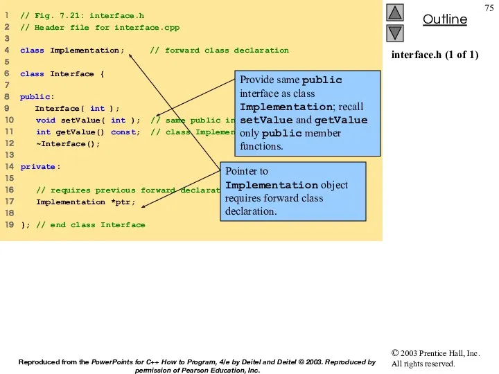 interface.h (1 of 1) 1 // Fig. 7.21: interface.h 2