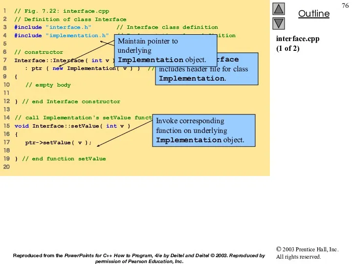 interface.cpp (1 of 2) 1 // Fig. 7.22: interface.cpp 2